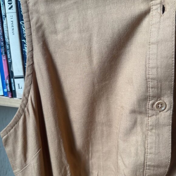 Women's Brown Sugar Sunset Lightweight Cotton Sleeveless Shirtdress M (NWOT) - Picture 4 of 5